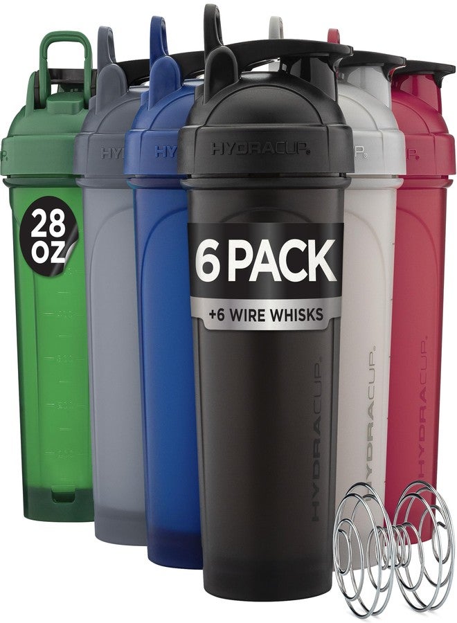 Hydra Cup - 6 Pack - 28oz Shaker Bottles | Protein Shaker Cups with Whisk Ball, Leak-Proof, Carry Handle | BPA-Free Gym Mixer for Protein Powder, Mixing Supplements - Image 1